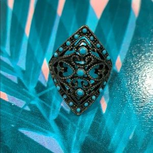 Turquoise statement ring size 7